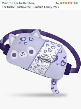 TeeTurtle PlushiVerse Plushie Fanny Pack Lavender Cat